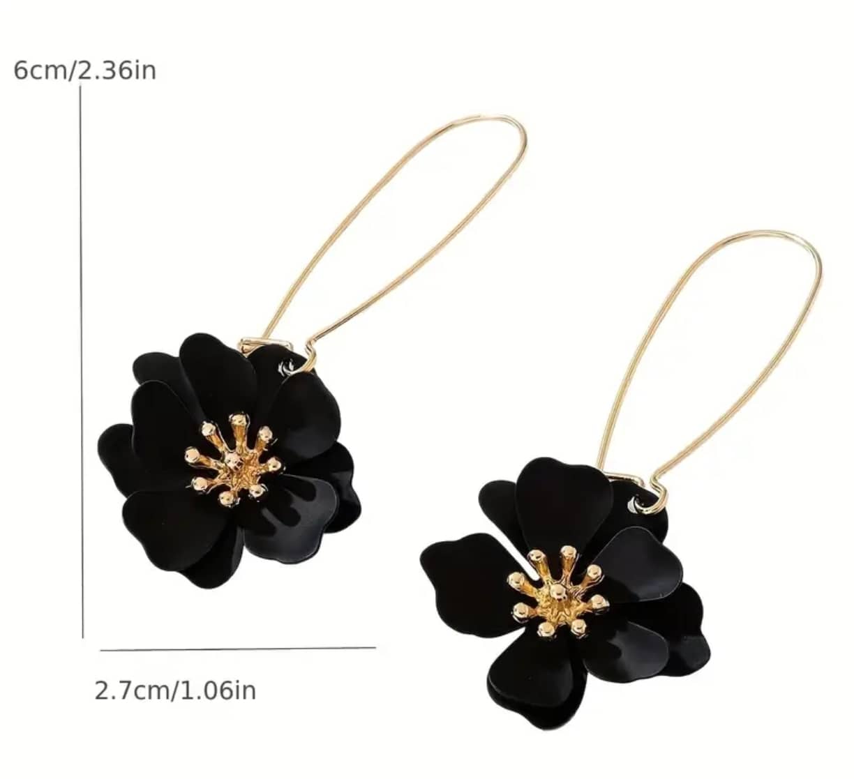 Aretes Flor Negra
