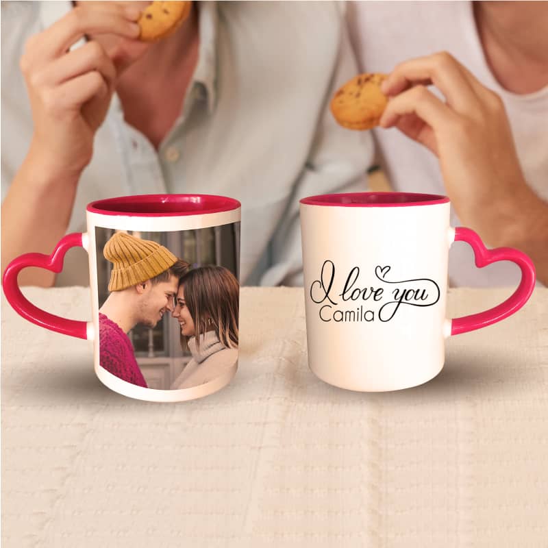 duo tazas con asa de corazon personlizadas