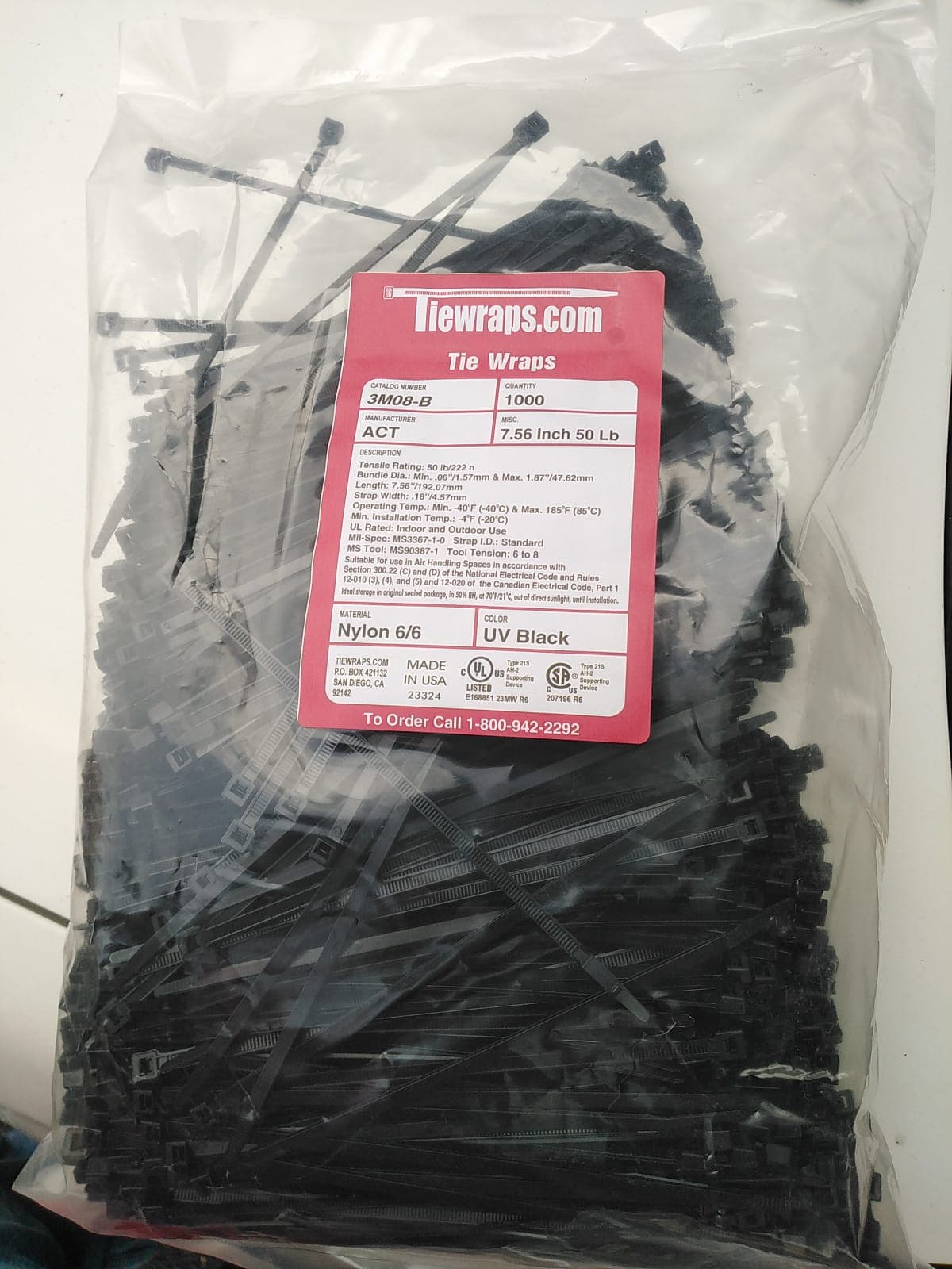 Abrazaderas plásticas bolsa 1000u