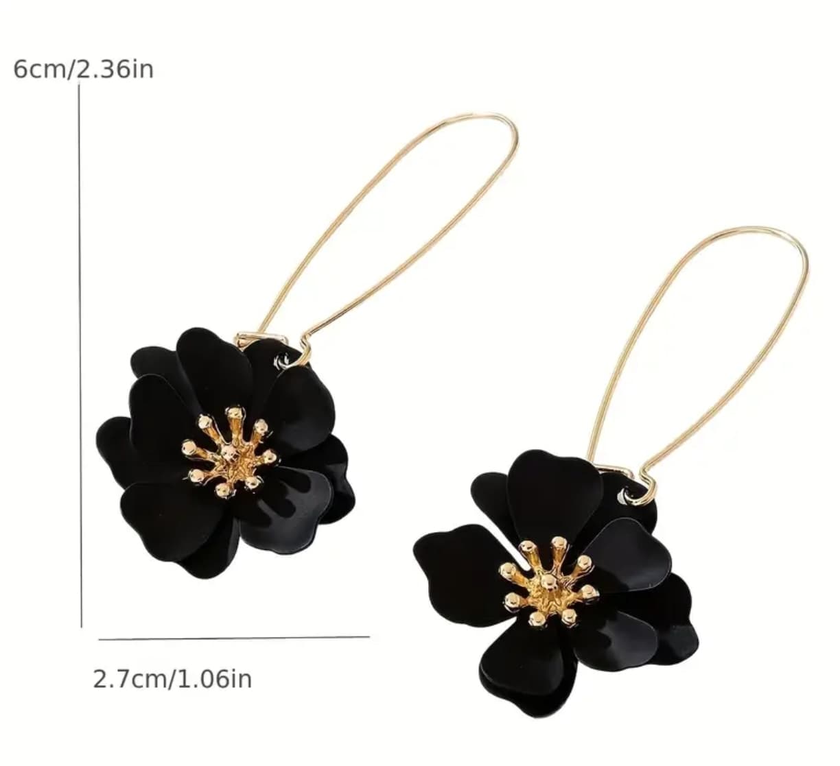 Aretes Flor Negra