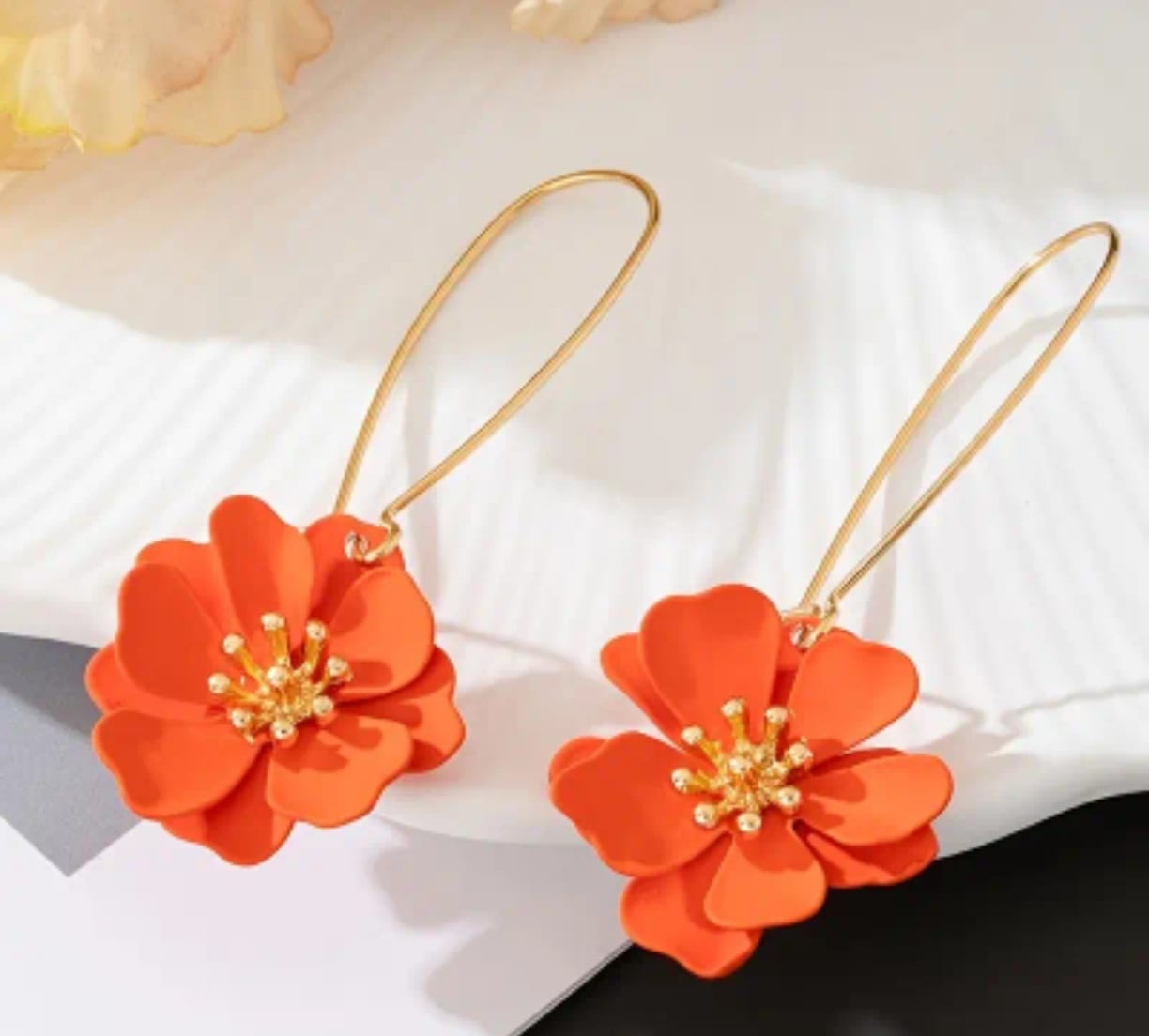 Aretes Flor Naranja