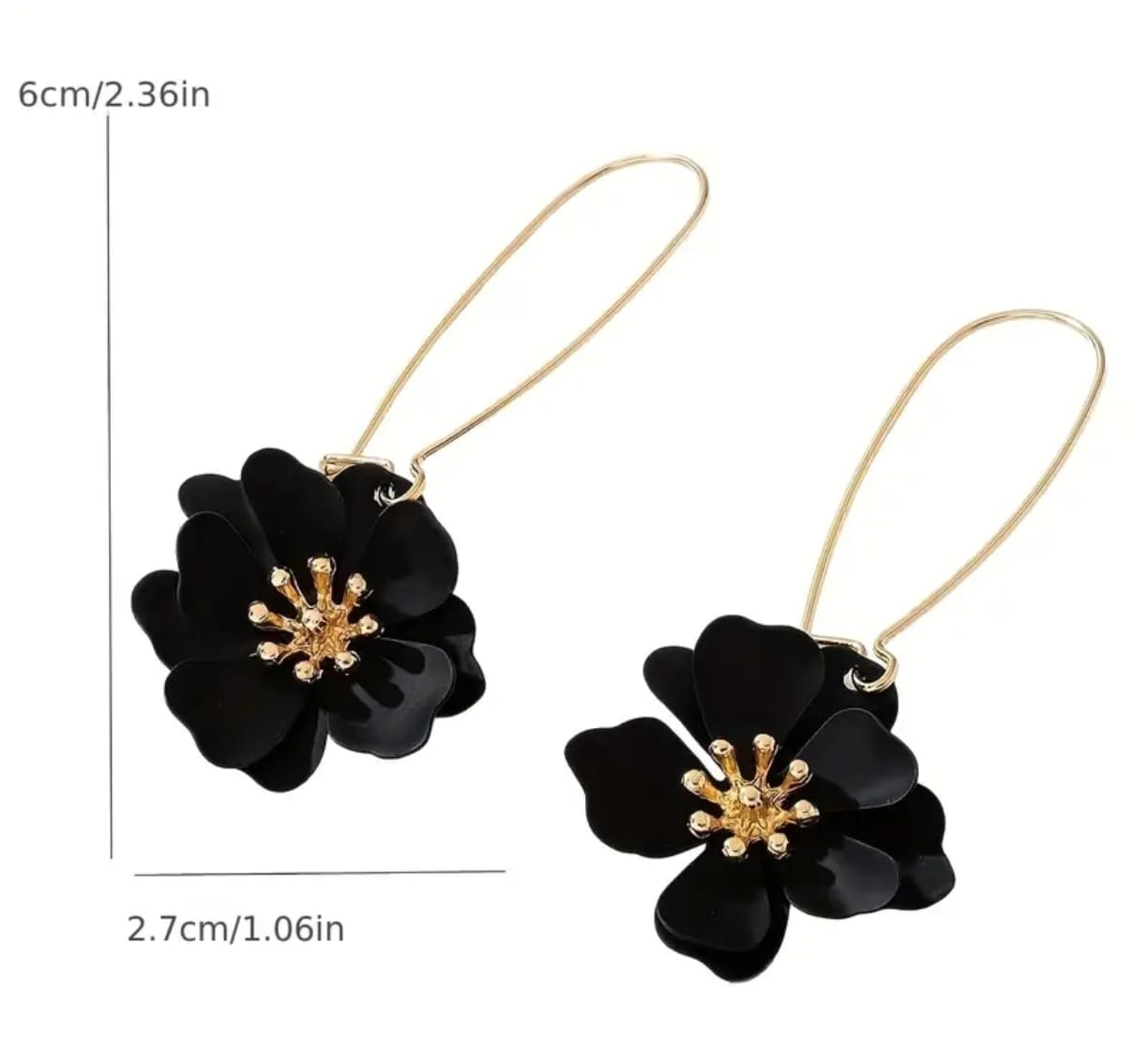 Aretes Flor Negra