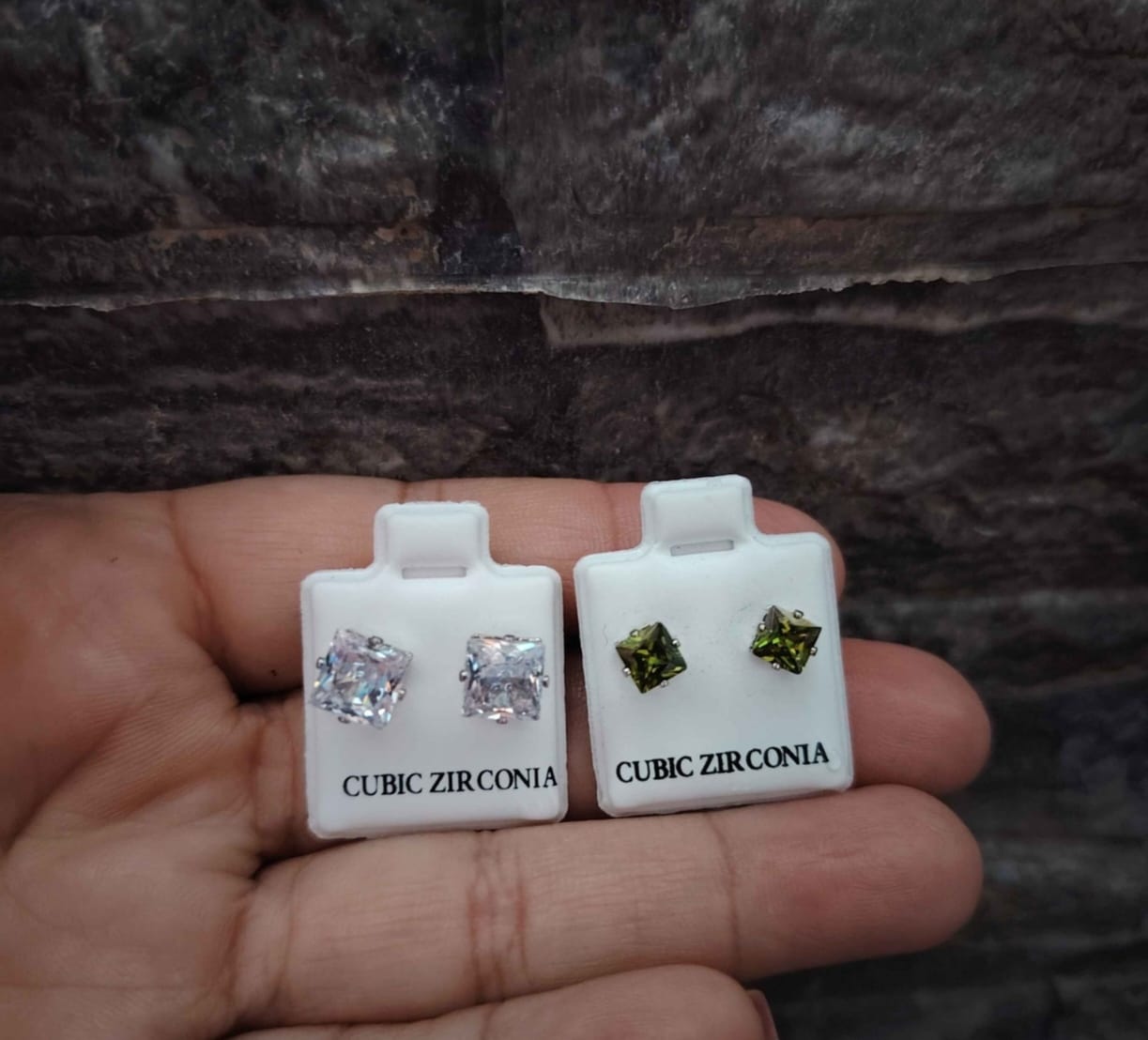 Aretes Cubic Zirconia Transparente