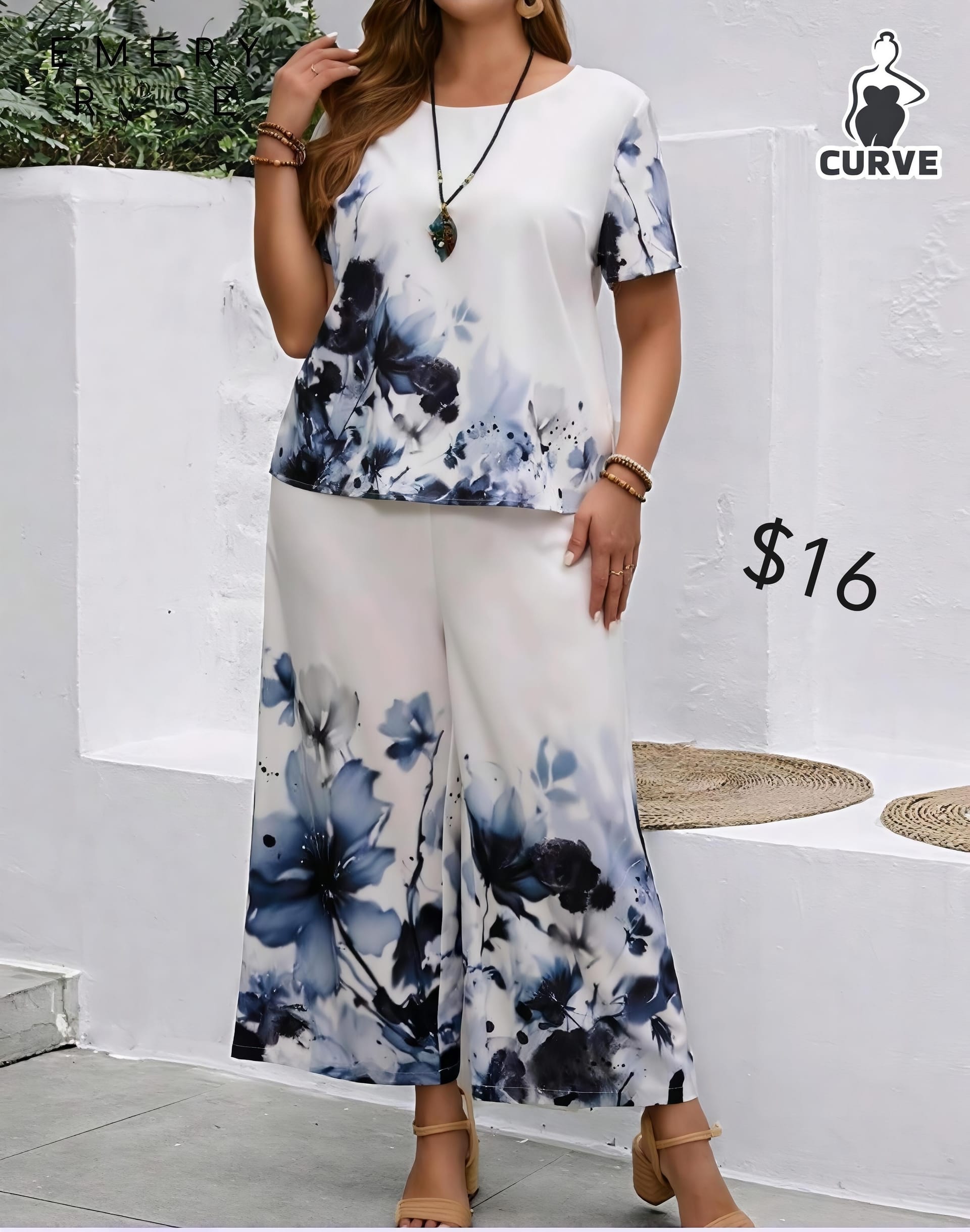 Conjunto Floral Azul