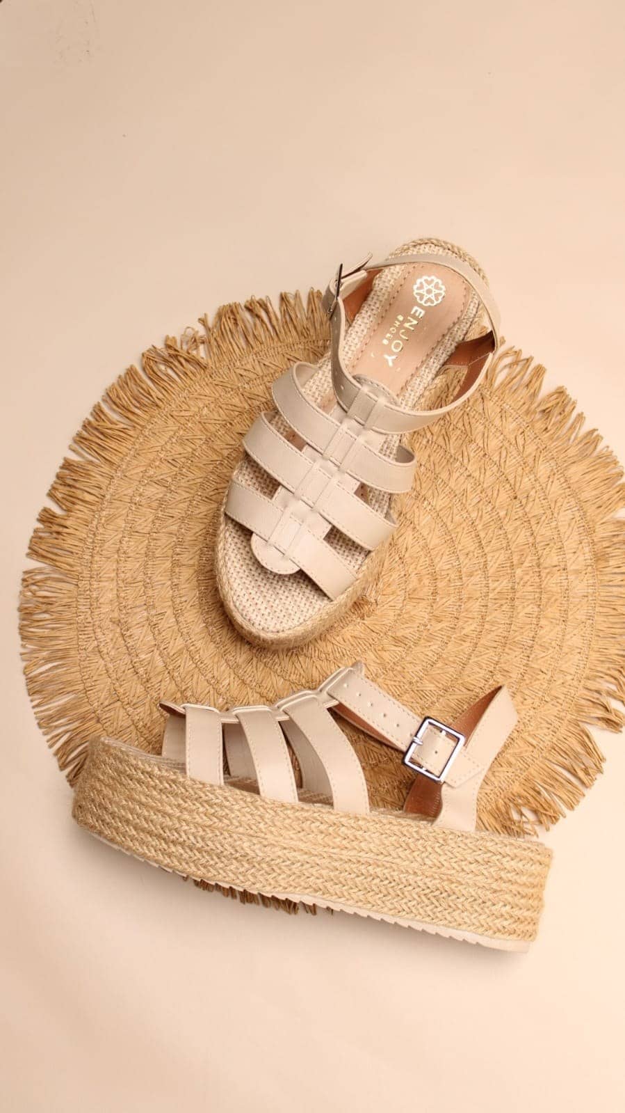 Sandalias Plataforma Beige