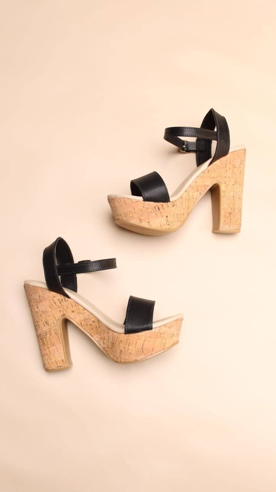 Sandalias plataforma corcho negro
