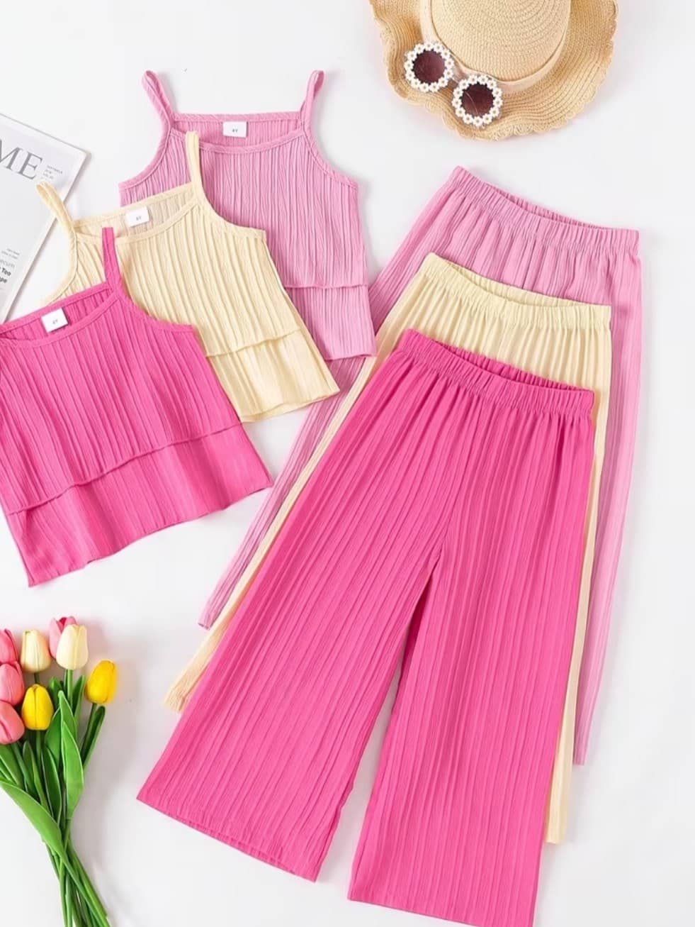 Conjunto Top y Pantalón Rosa