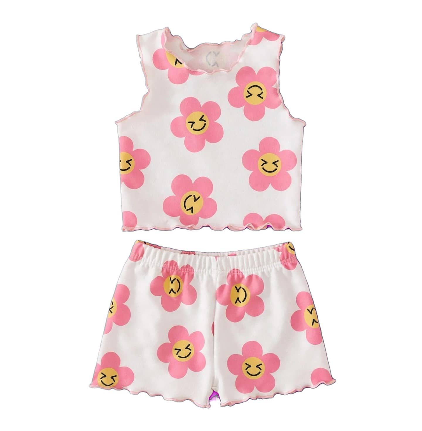 Pijama de flores rosadas