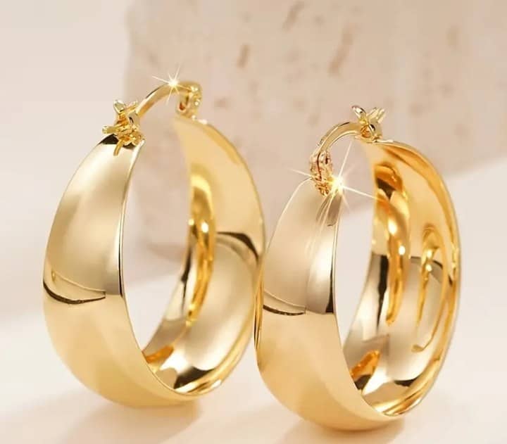 Aretes Argolla Dorados Anchos