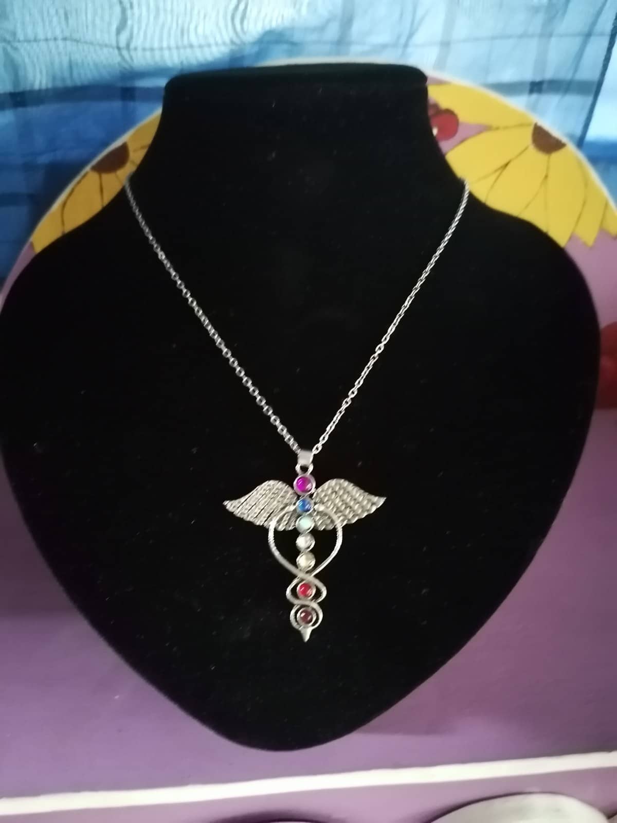 Collar Caduceo con Chakras