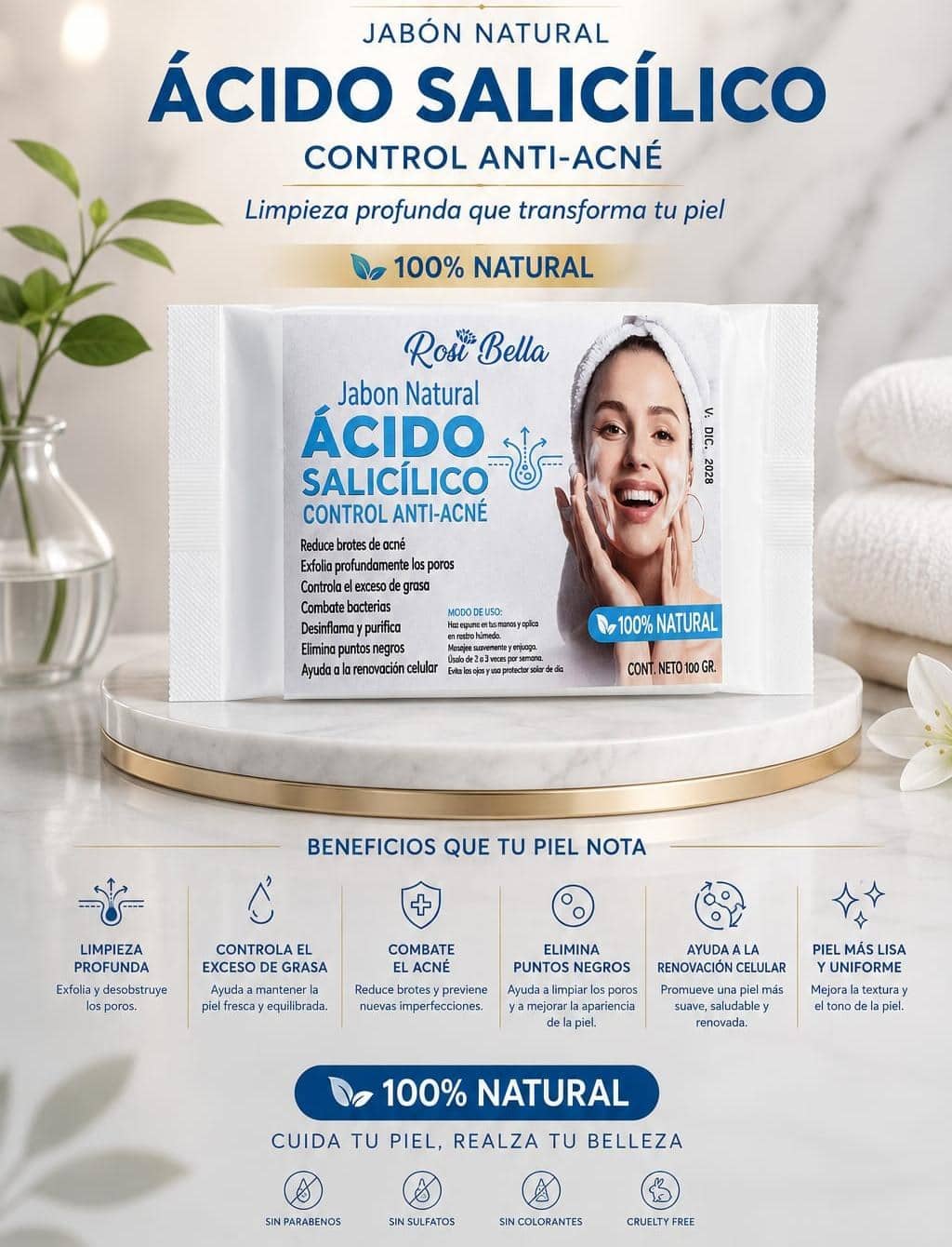 Jabón Natural Ácido Salicílico