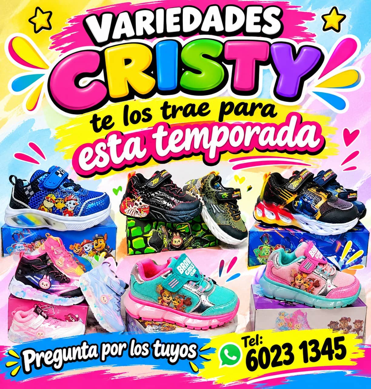Tenis Paw Patrol + Tenis Hulk negro + Tenis dinosaurio verde + Tenis Batman con luces + Tenis Fro...