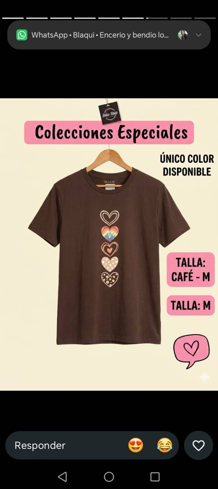 Camiseta Caf茅 con Corazones