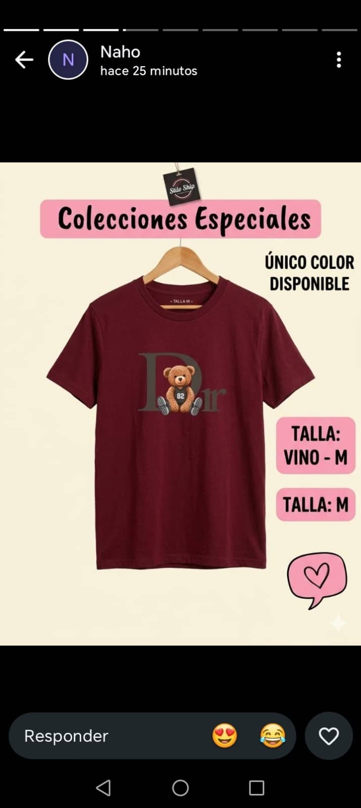 Camiseta Vino con Oso