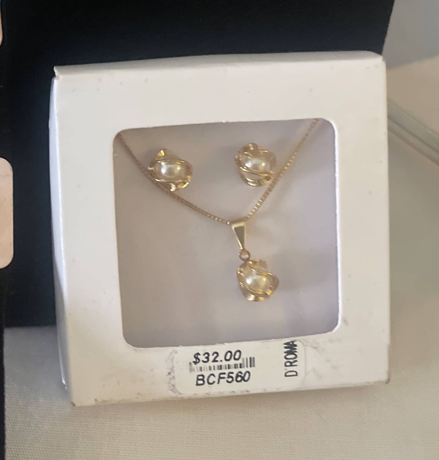 Set Collar y Aretes Perla