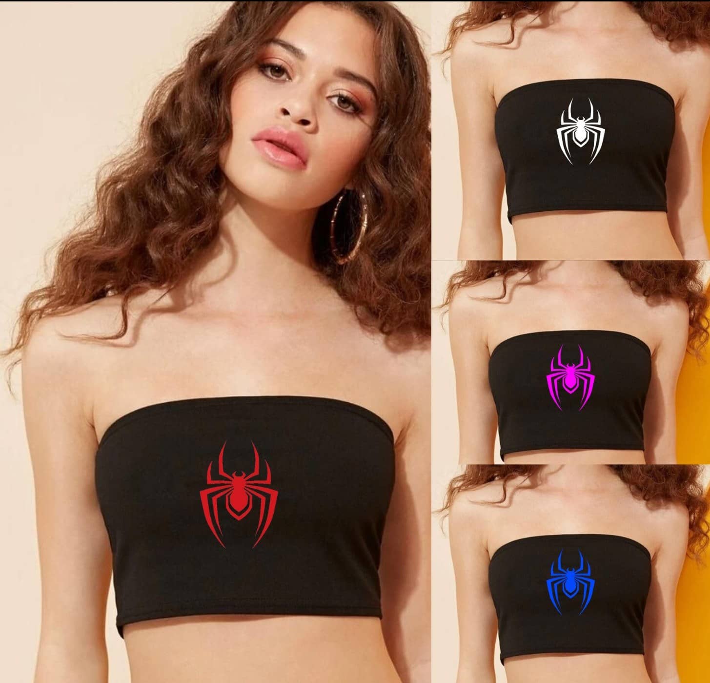 Top strapless con spider