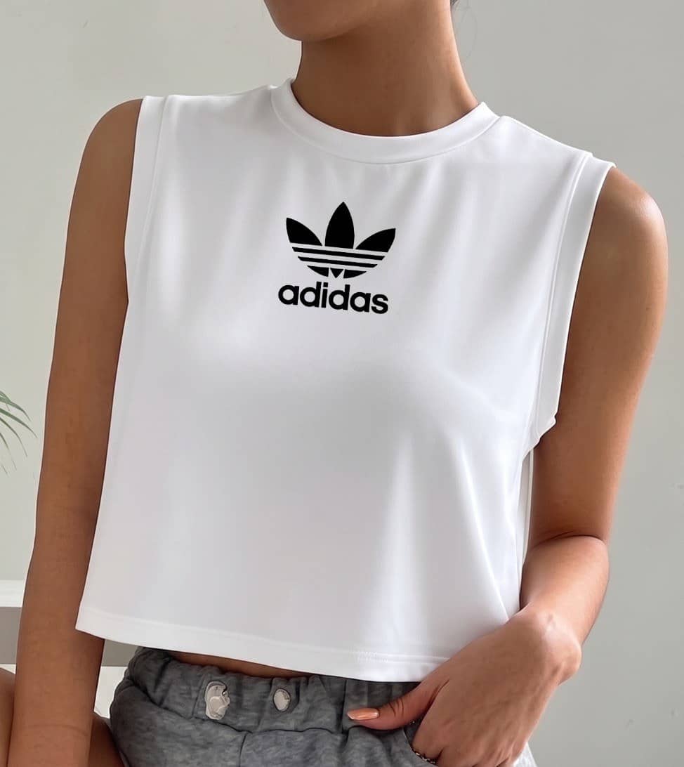 Crop Top Adidas Blanco