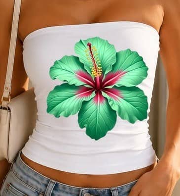 Top strapless flor hibisco