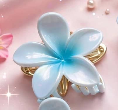 Pinza Flor Azul Claro