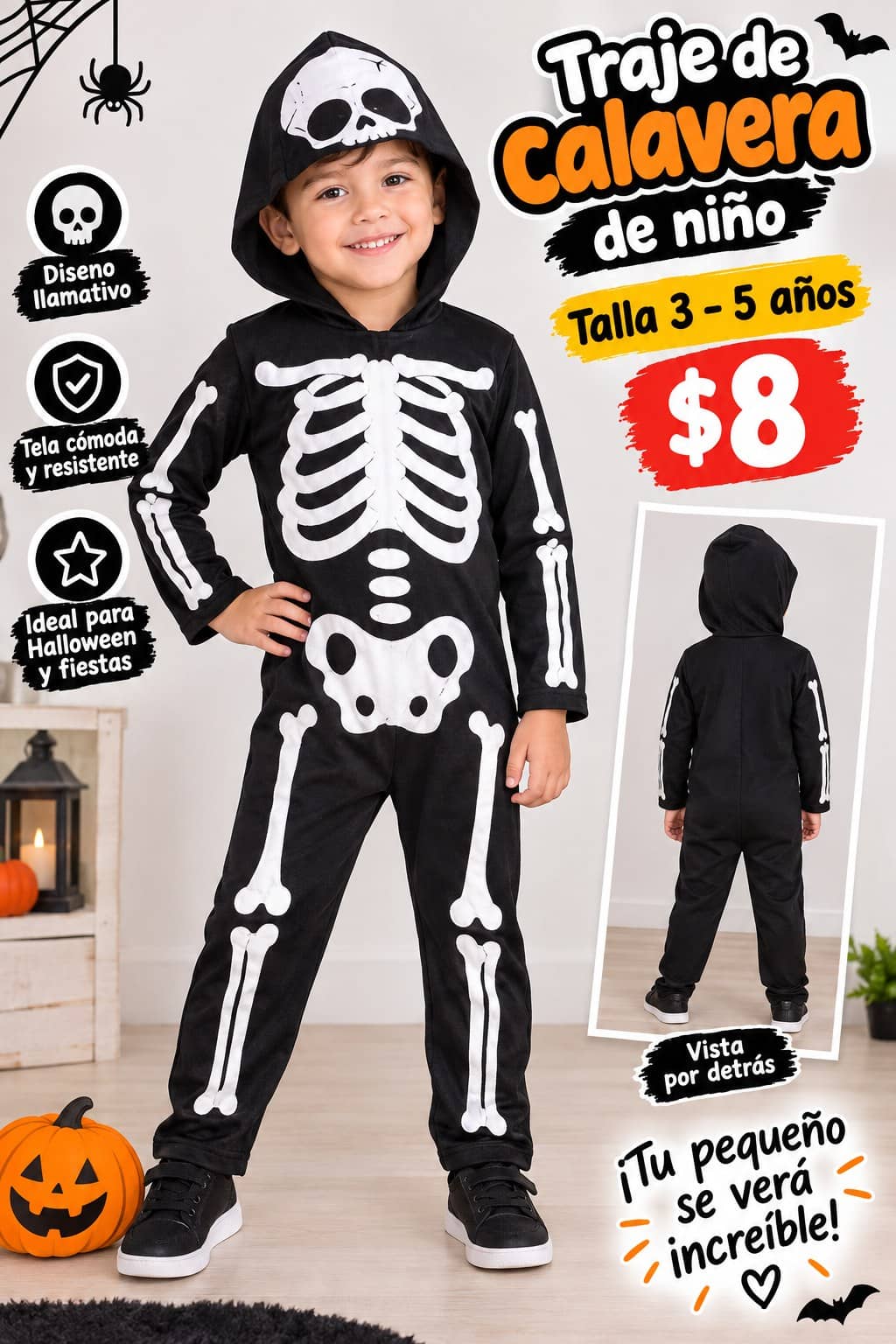 Traje de Calavera de Niño