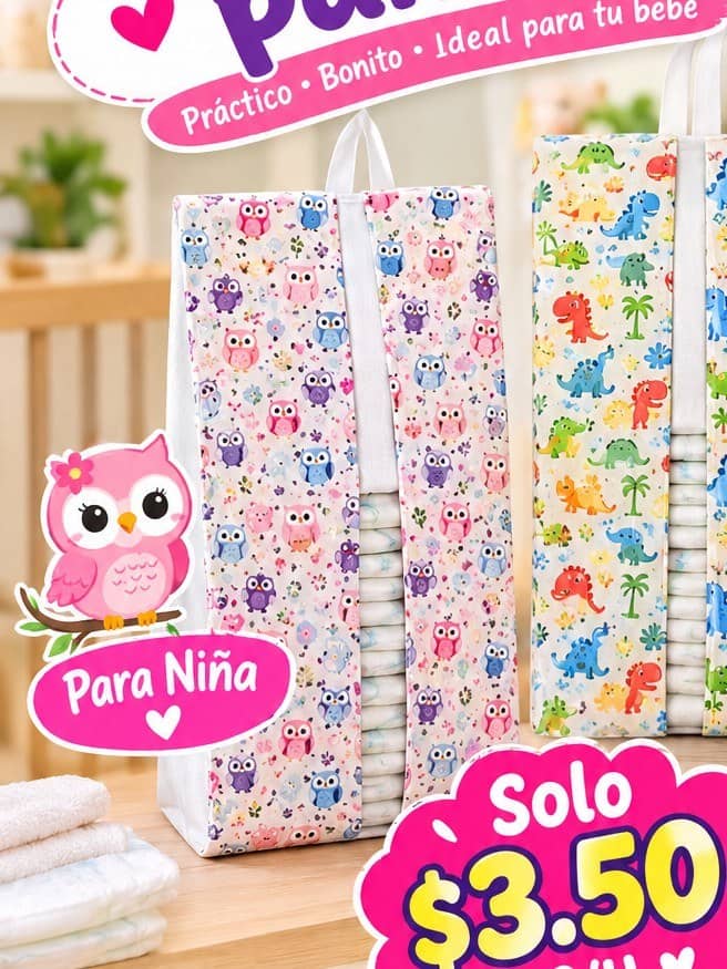 Porta Pañales Diseño Búhos