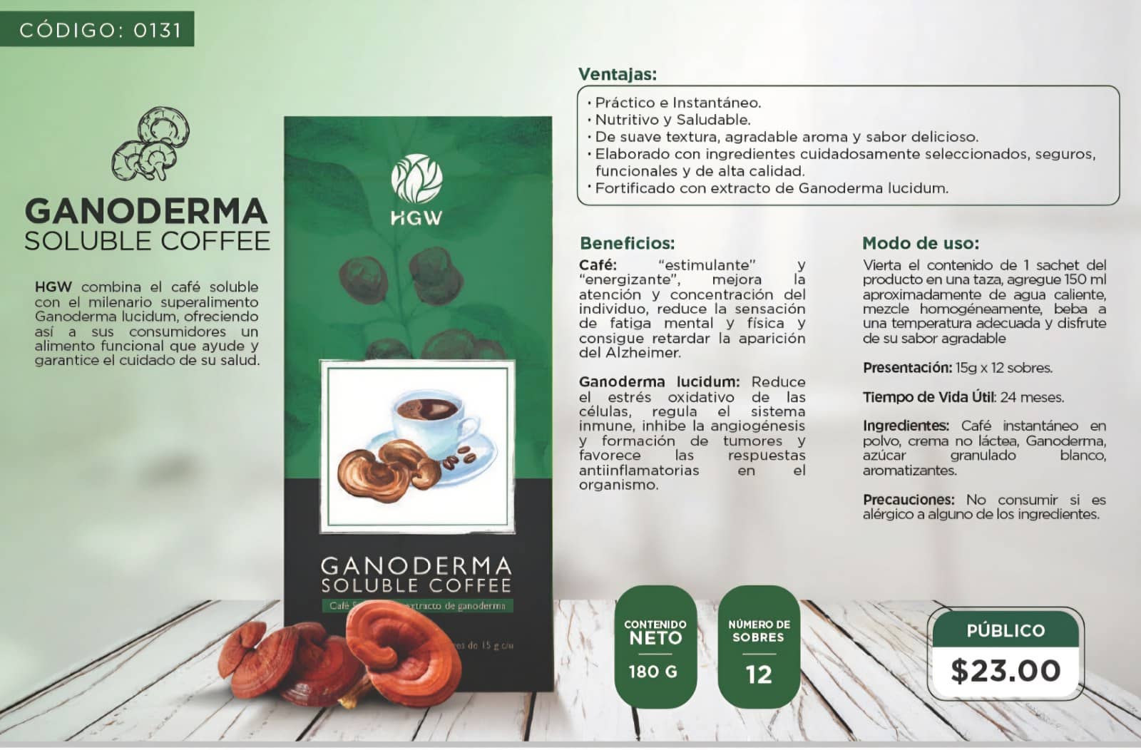 CAFÉ CON GANODERMA.