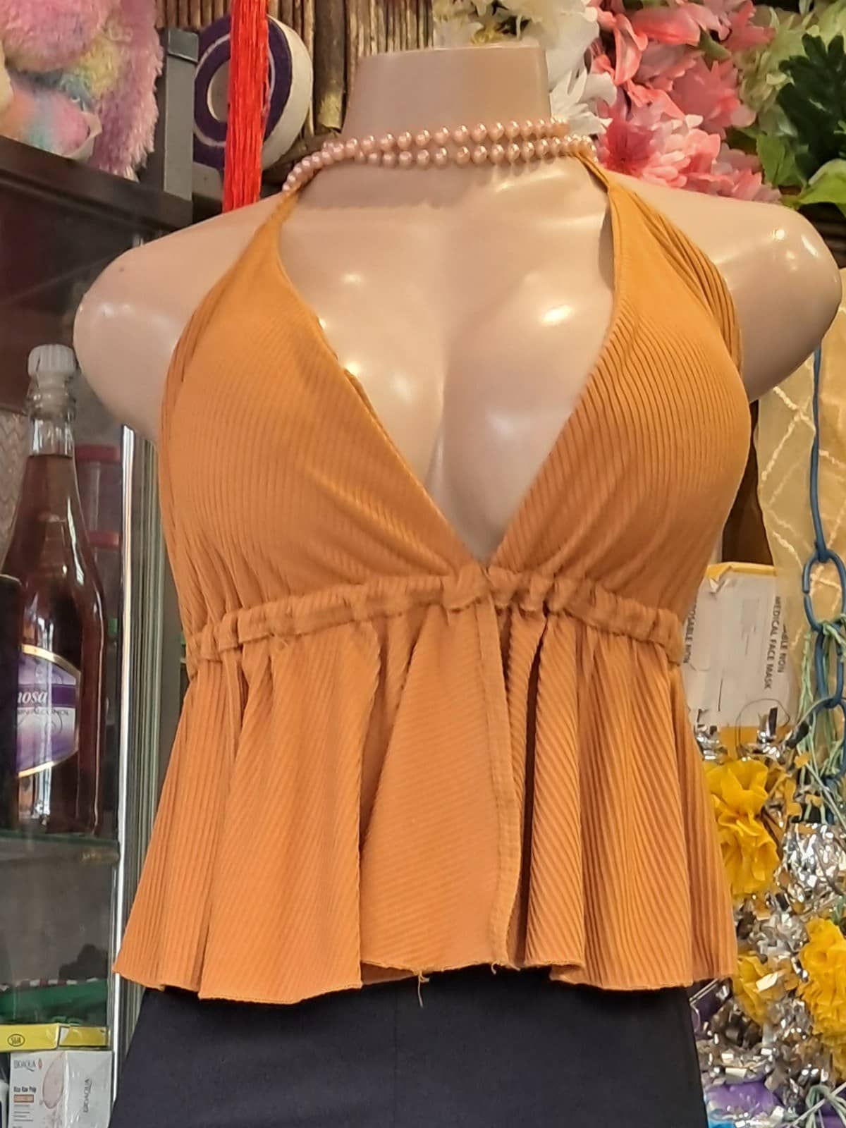 Blusa halter naranja