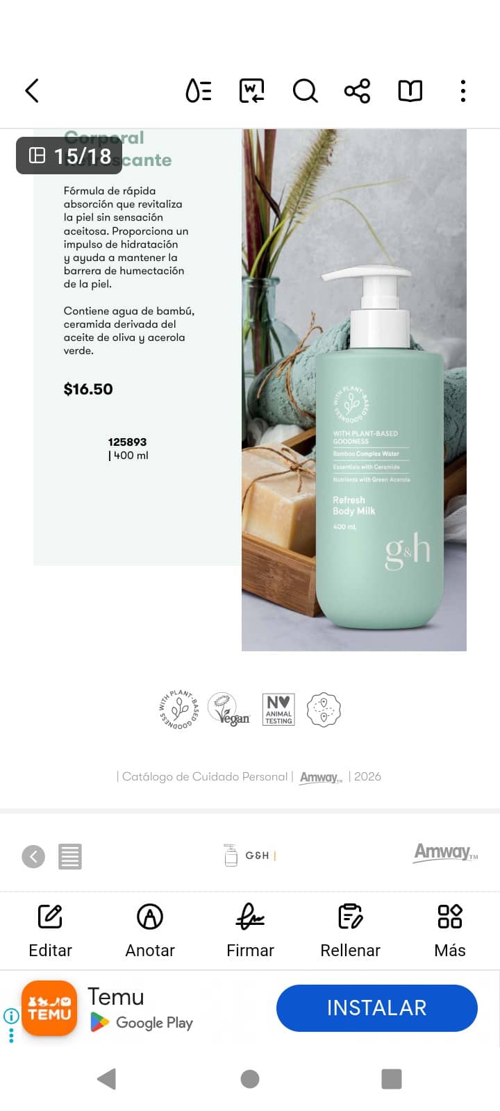G&H Refresh Body Milk