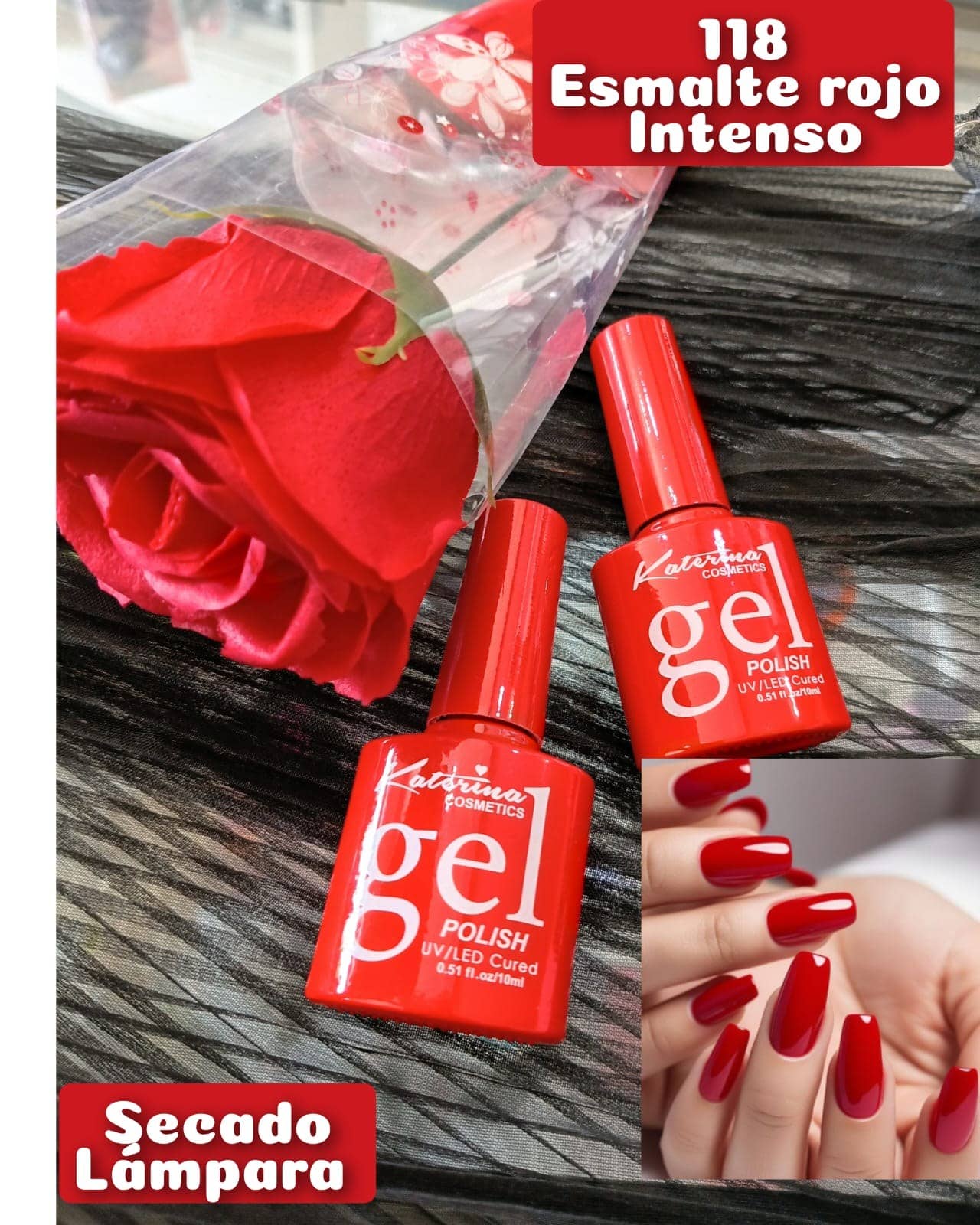 Esmalte rojo intenso 118