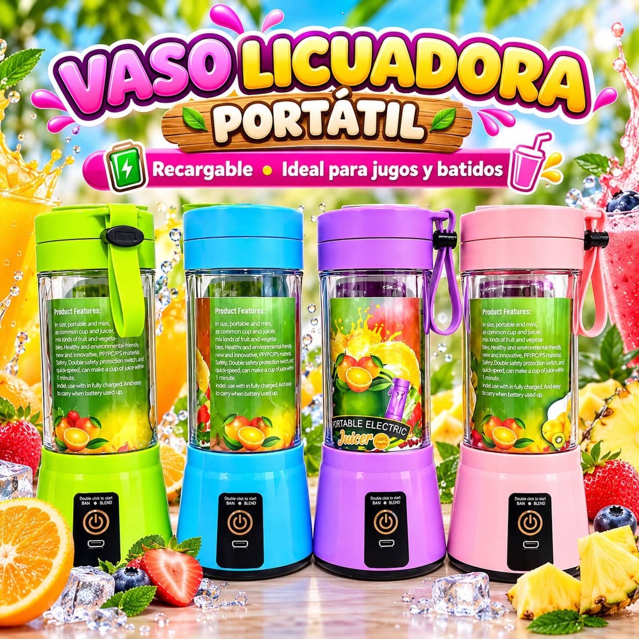 Vaso Licuadora Portátil