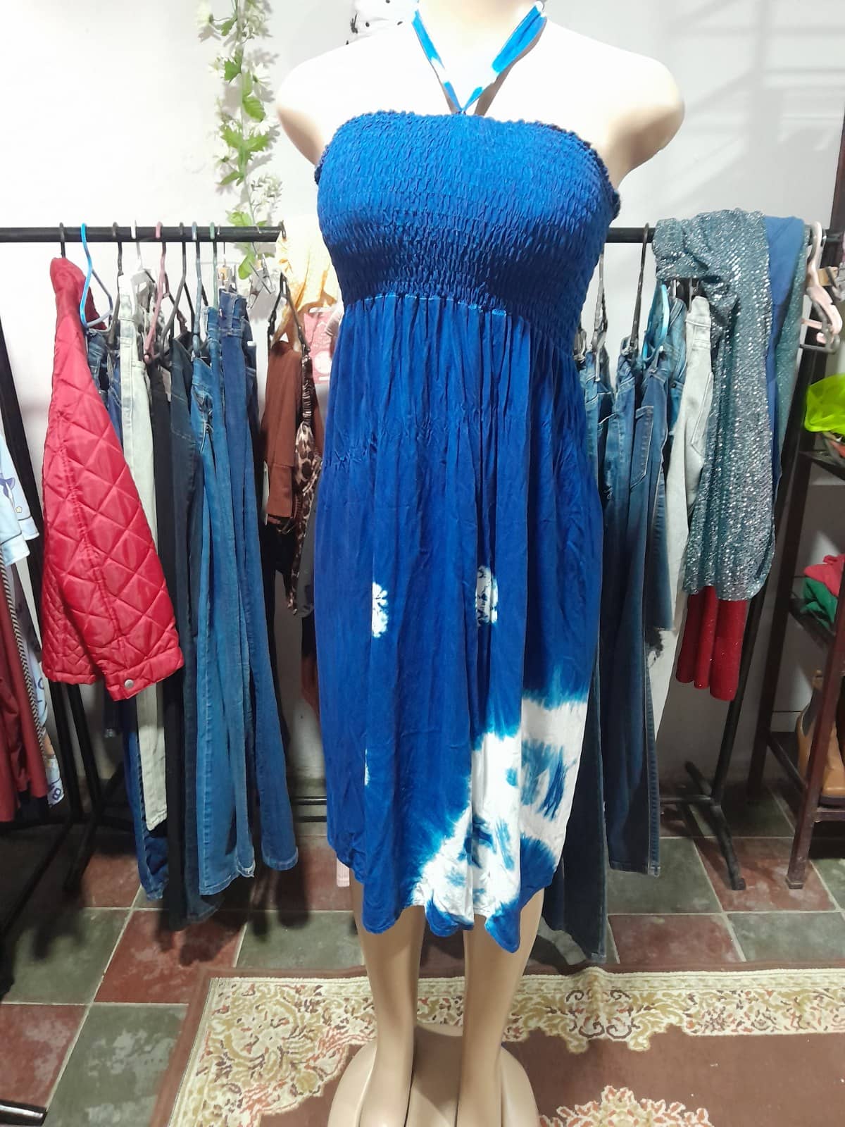 Vestido azul tie-dye