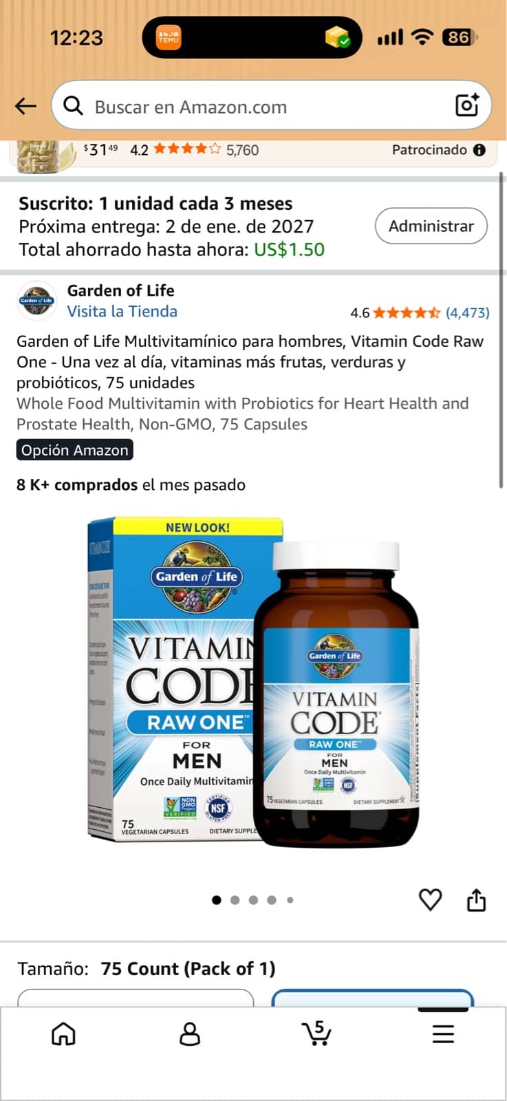 Vitamin Code Raw One Men