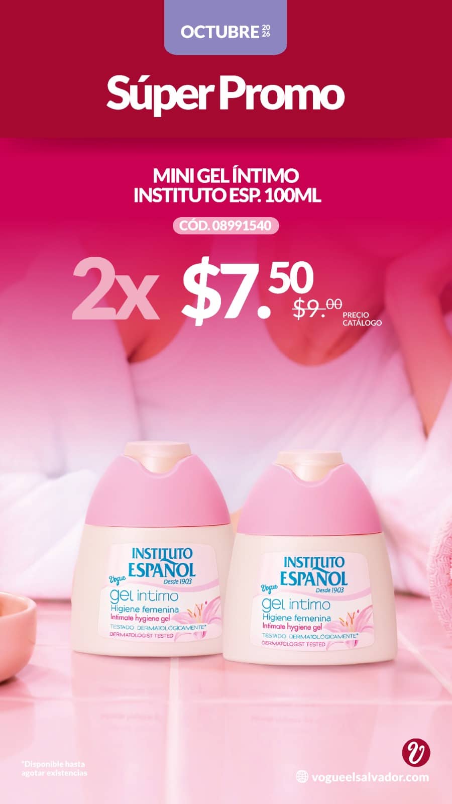 Mini gel íntimo Instituto Español 100 ml (2 unidades)