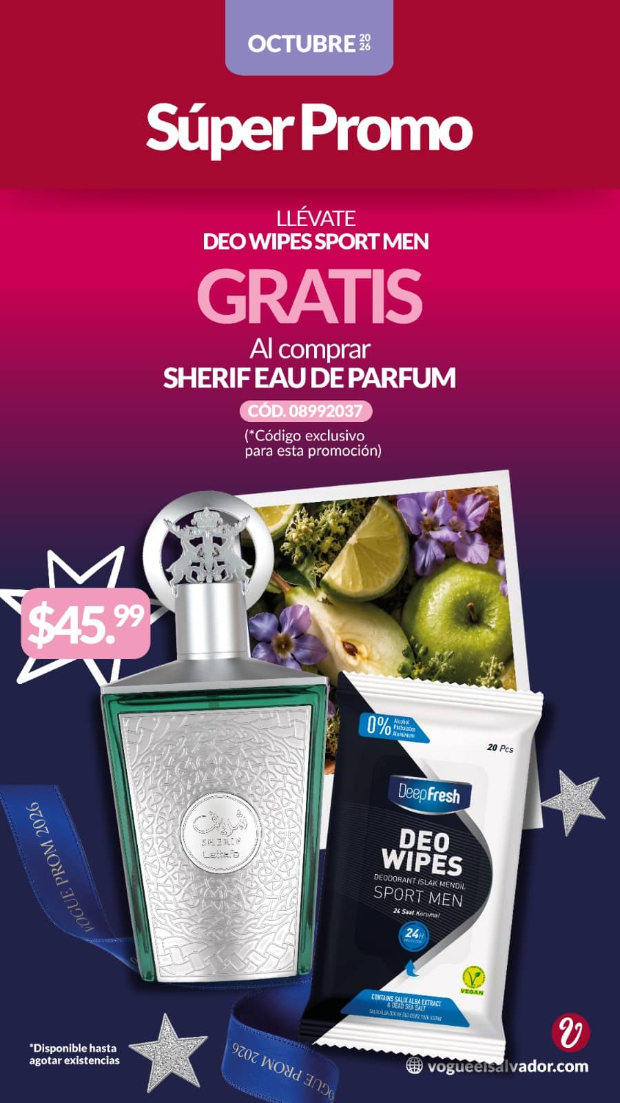 Perfume Sherif Eau de Parfum + Deo Wipes gratis