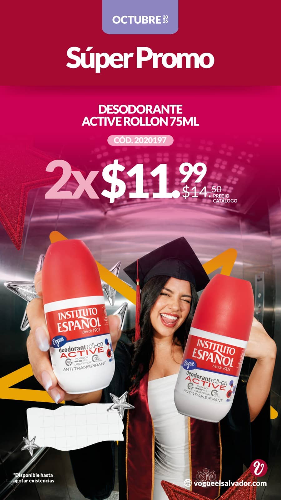 Desodorante Active rollon 75 ml (2 unidades)