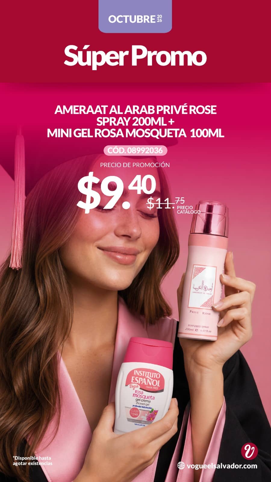 Ameraat Al Arab Privé Rose spray 200 ml + mini gel rosa mosqueta 100 ml