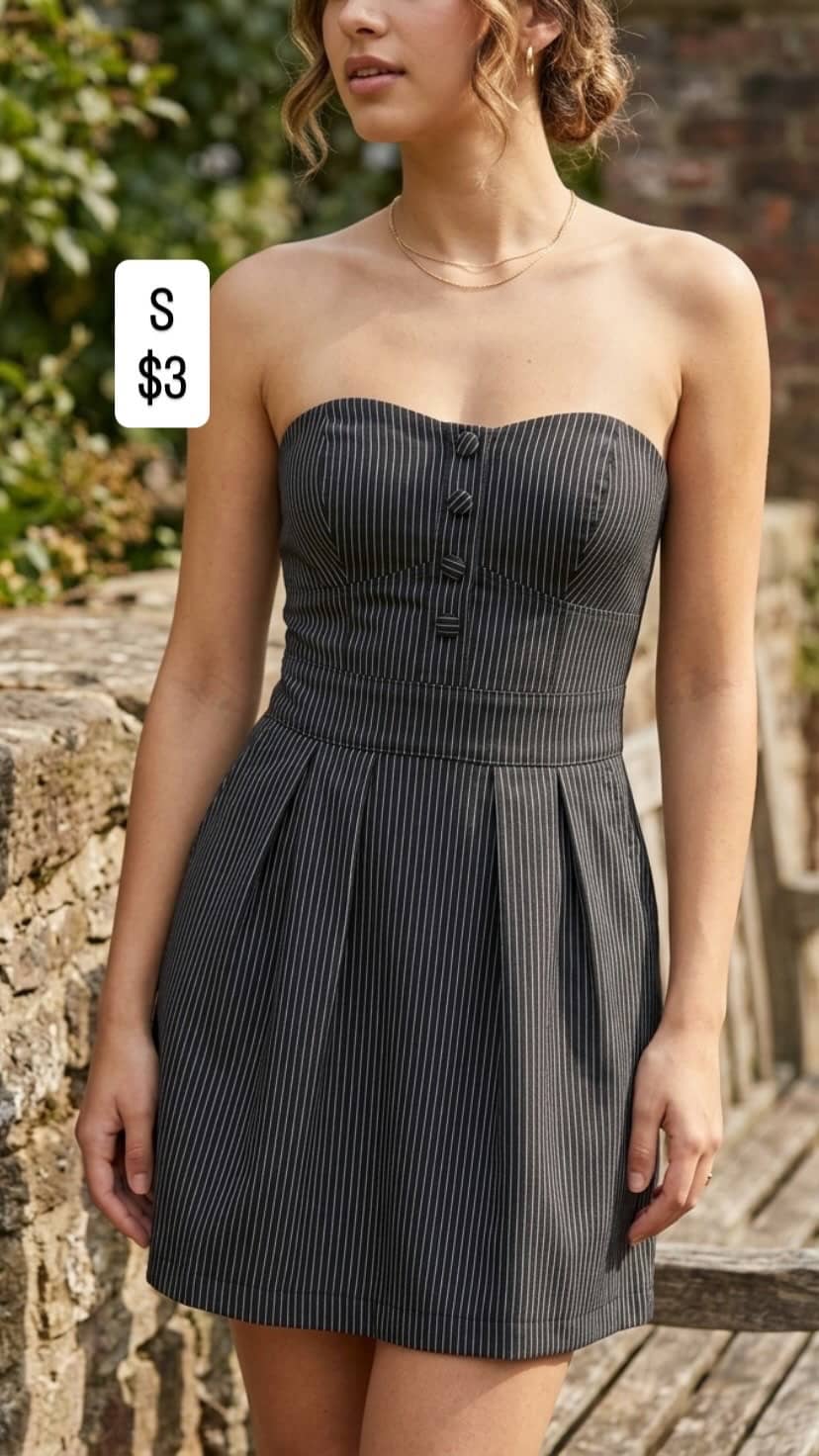 Vestido Strapless Rayas