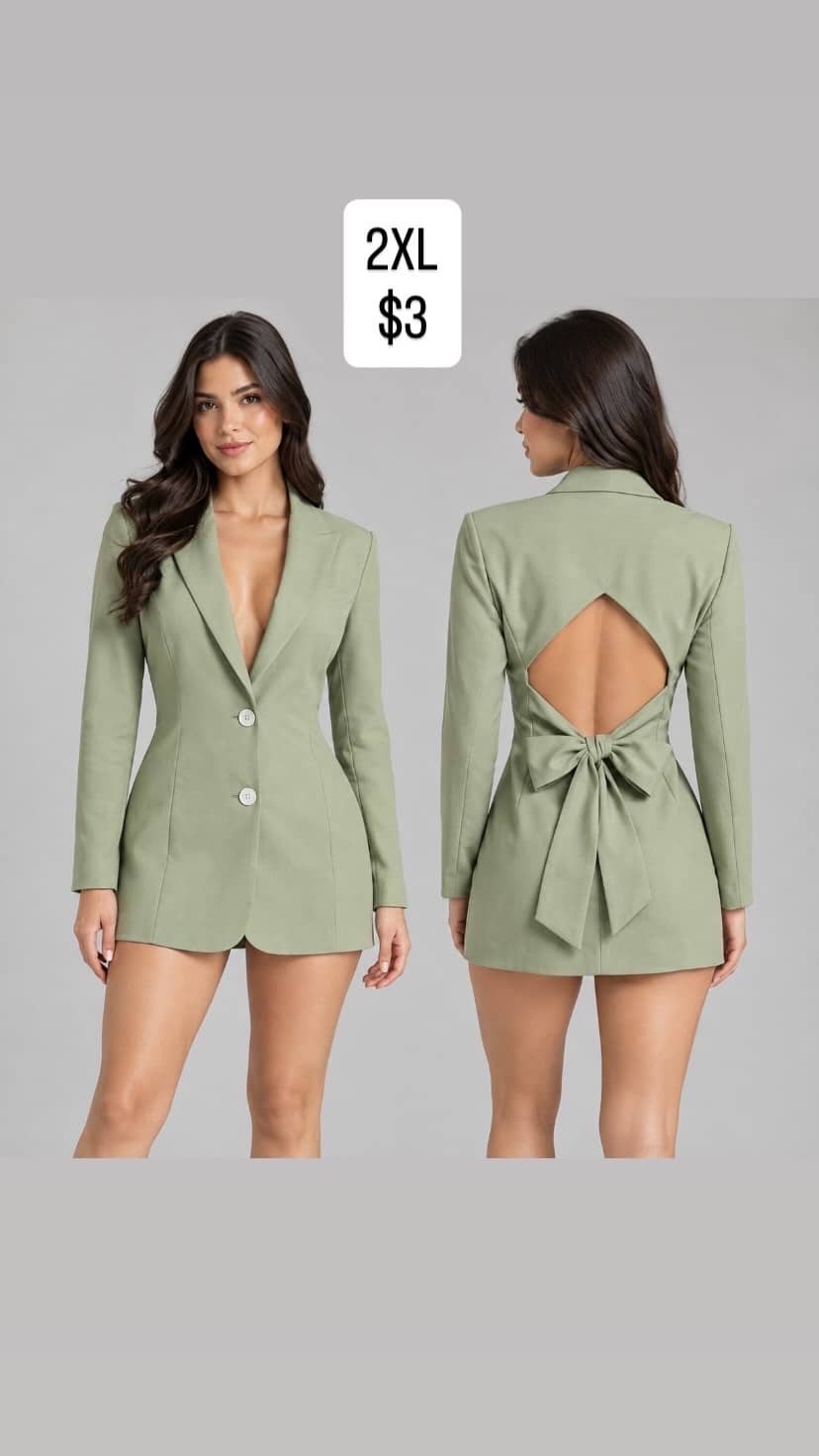 Blazer Vestido Verde Olivo