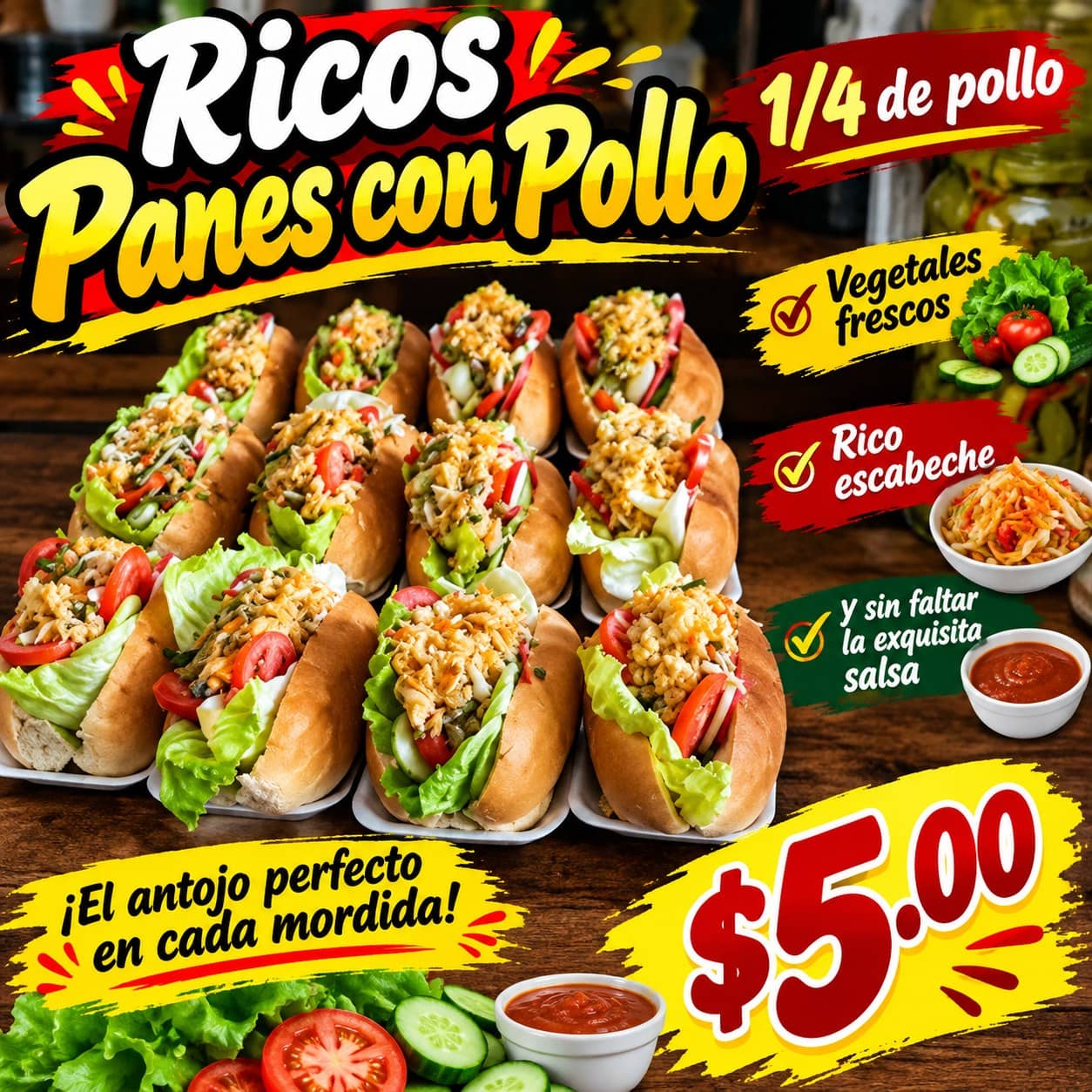 Panes con Pollo