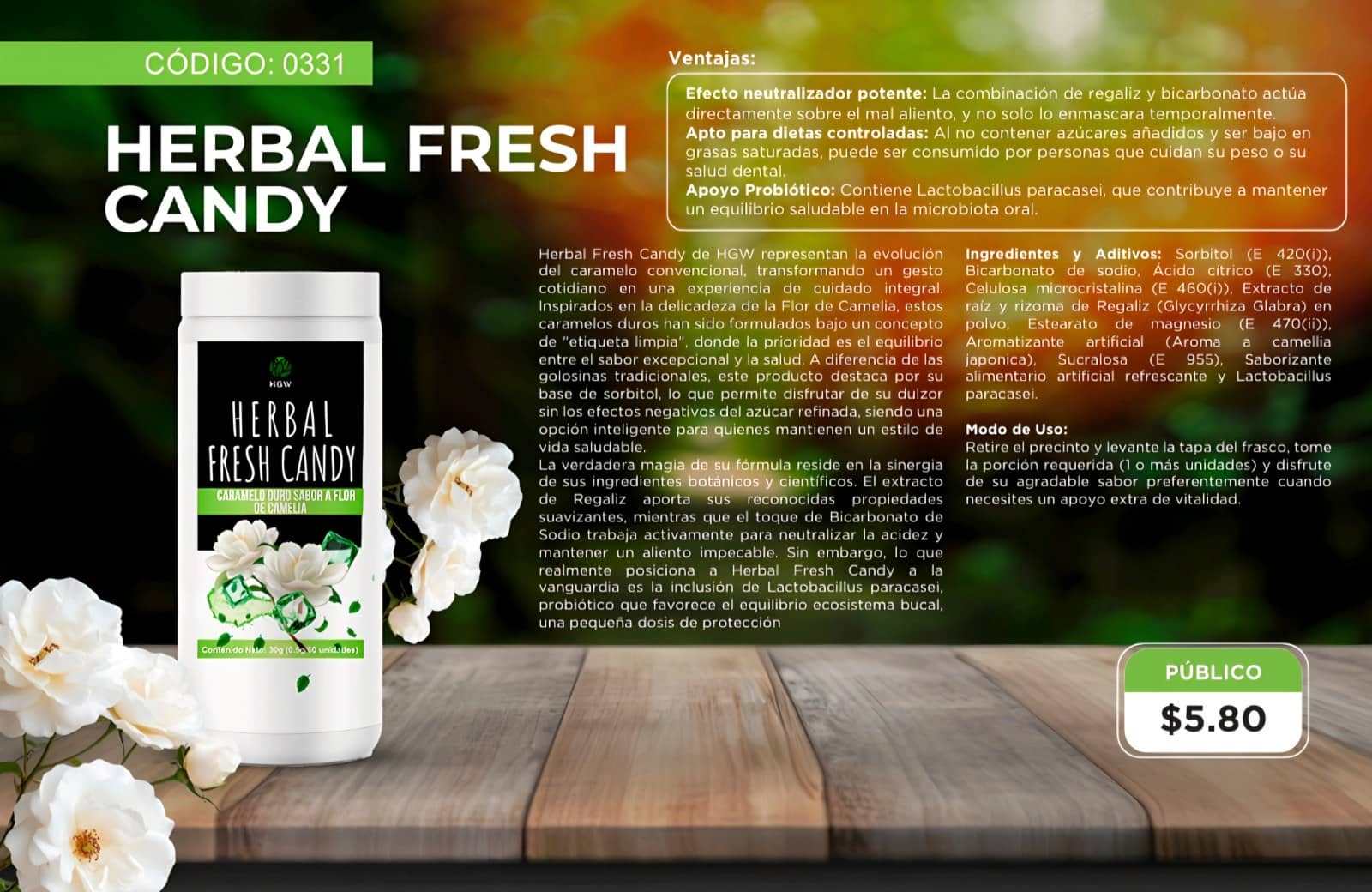 HERBAL FRESH CANDY. ( CARAMELOS DE FLOR DE REGALIZ)