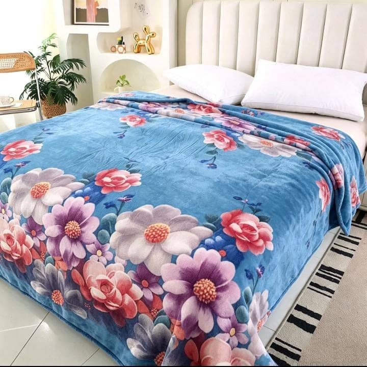 Cobija Floral Azul