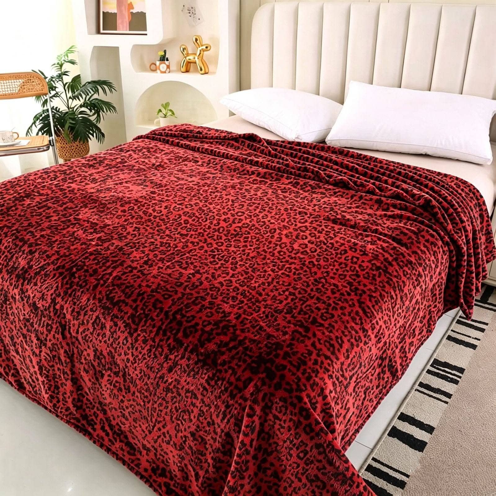 Cobija Animal Print Roja