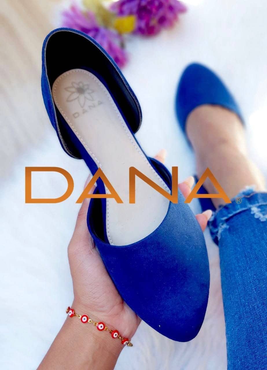 Zapato abierto de lado gamuza azul