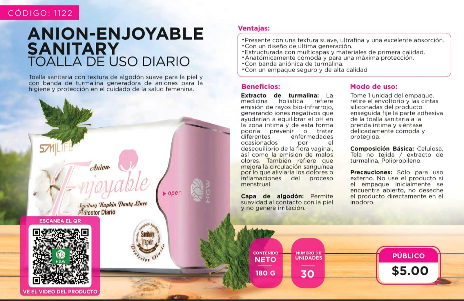 ANION ENJOYABLE SANITARY DE HGW. (PROTECTORES FEMENINOS)