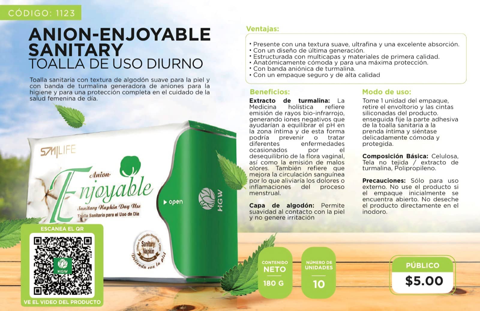 ANION-ENJOYABLE SANITARY. ( TOALLAS FEMENINAS USO DE DÍA)