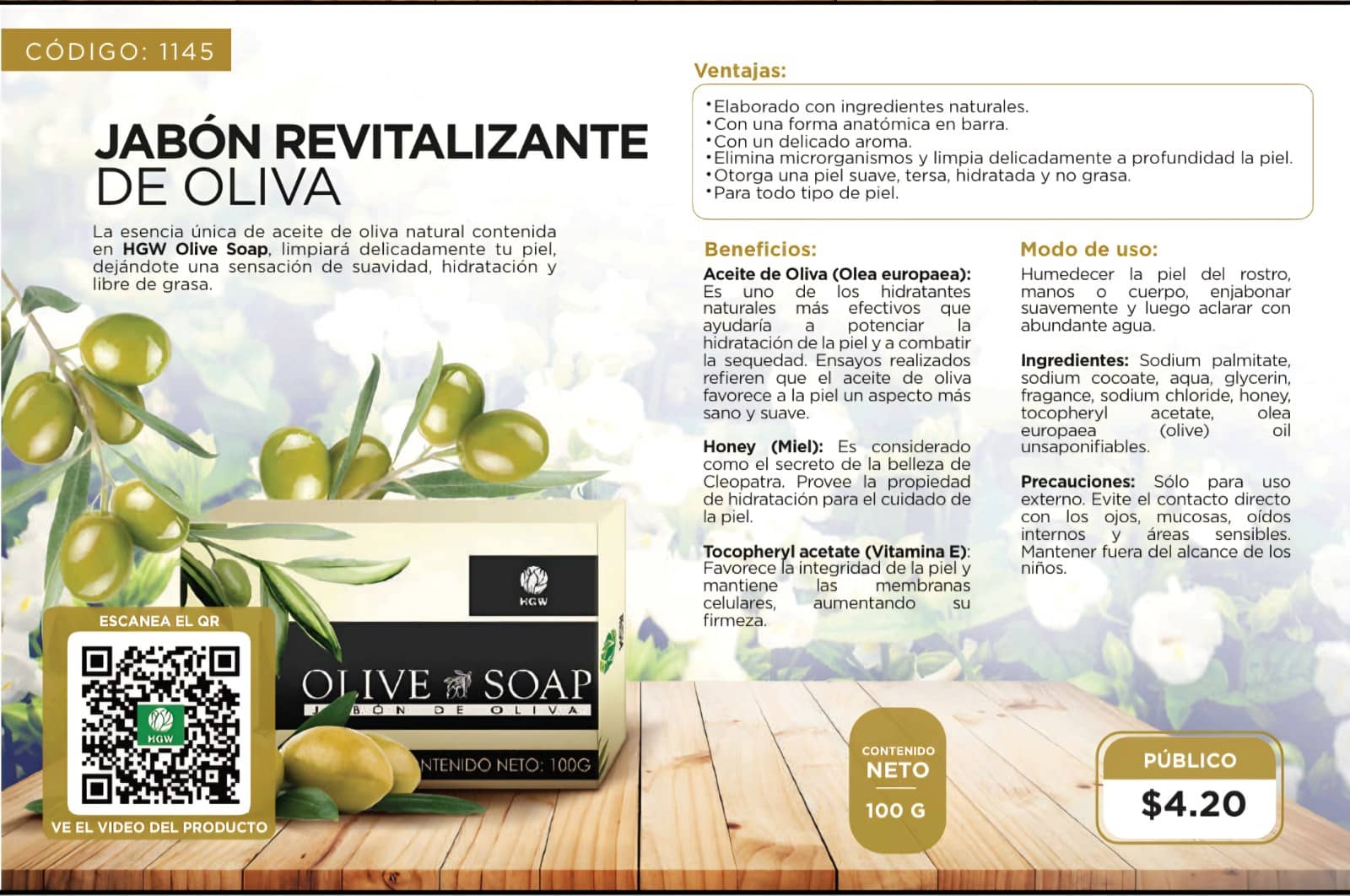 JABÓN REVITALIZANTE DE OLIVA.