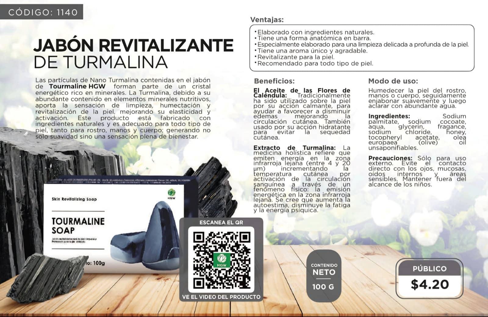 JABÓN REVITALIZANTE DE TURMALINA.