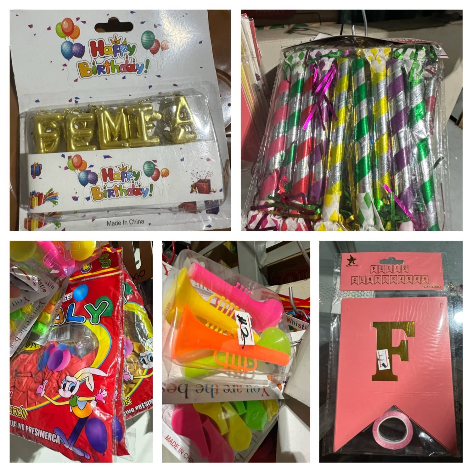 ,vejigas,etc. PEMEX + Matasuegras de colores + Globos de fiesta surtidos + Trompetas de fie...