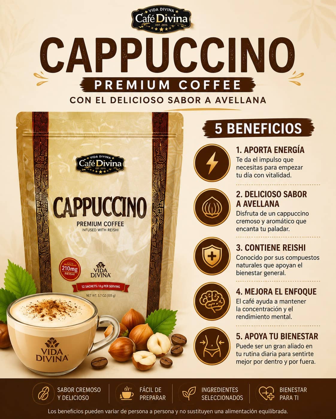 Cappuccino Premium Coffee Vida Divina