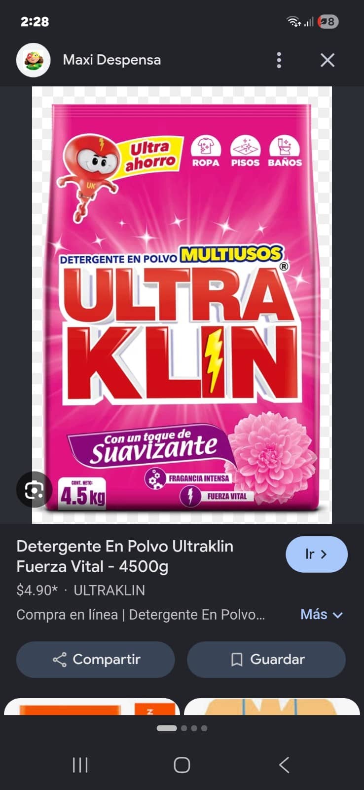 Detergente Ultra Klin Fuerza Vital